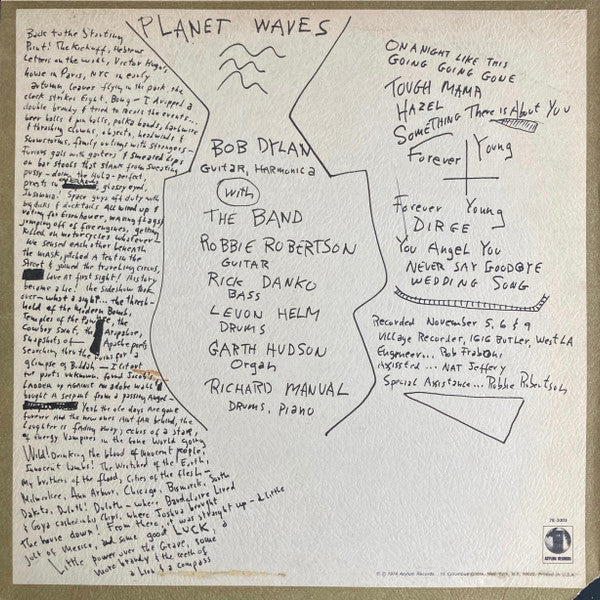 Bob Dylan - Planet Waves (LP, Album, Tex)