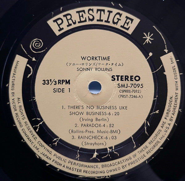 Sonny Rollins = ソニー・ロリンズ* - Worktime = ワーク・タイム (LP, Album, RE)