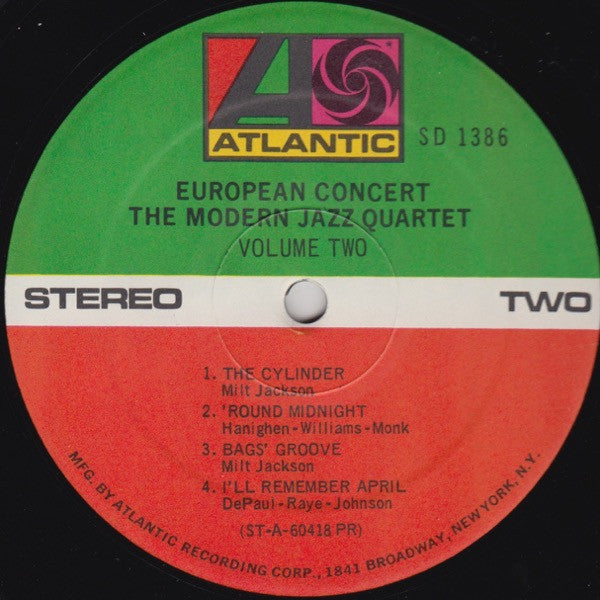 The Modern Jazz Quartet - European Concert Volume Two (LP, Album, RE)