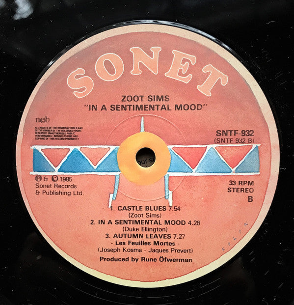 Zoot Sims - In A Sentimental Mood (LP, Album)