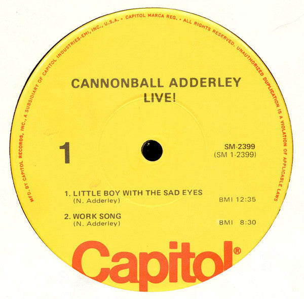 Cannonball Adderley - Live! (LP, Album, Mono, RE)