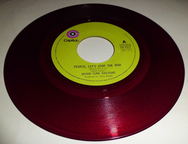 Grand Funk Railroad - People Let's Stop The War (7"", Single, Red)
