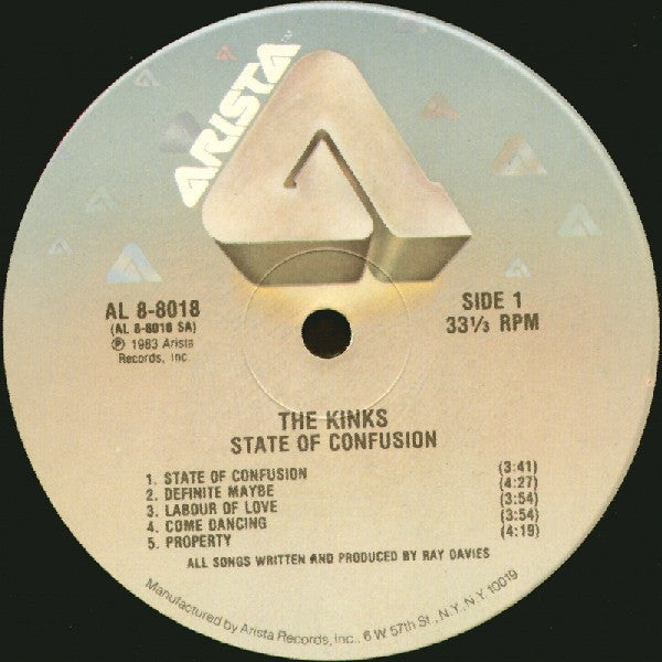The Kinks - State Of Confusion (LP, Album, Ind)