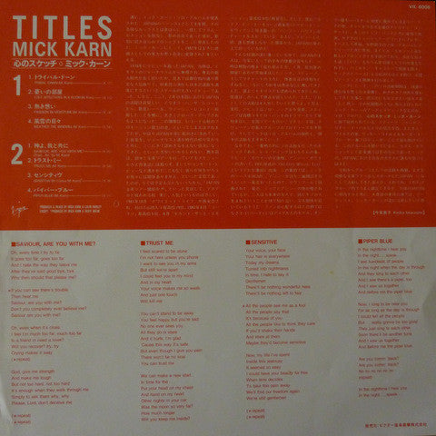 Mick Karn - Titles (LP, Album, Promo)