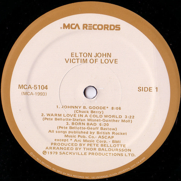 Elton John - Victim Of Love (LP, Album, Mon)