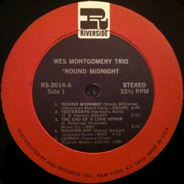 Wes Montgomery Trio* - 'Round Midnight (LP, Album, RE, RM)