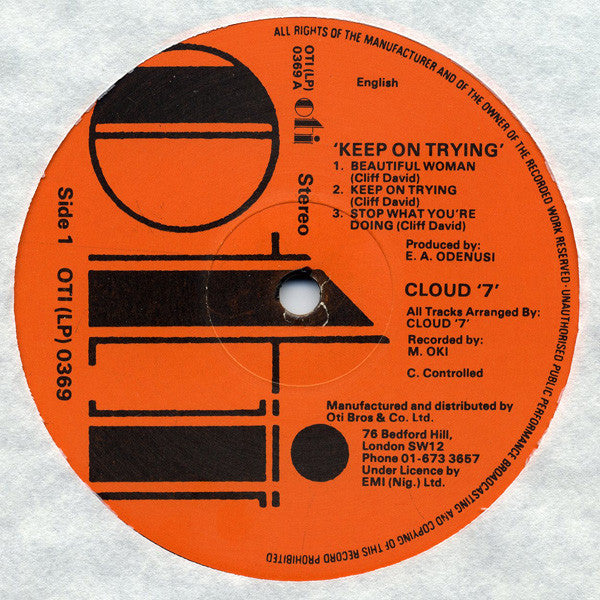 Cloud ""7"" - Keep On Tryin' (LP, Album)