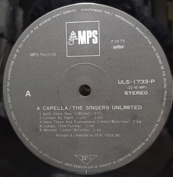 The Singers Unlimited - A Capella (LP, Album, Ltd, RE)