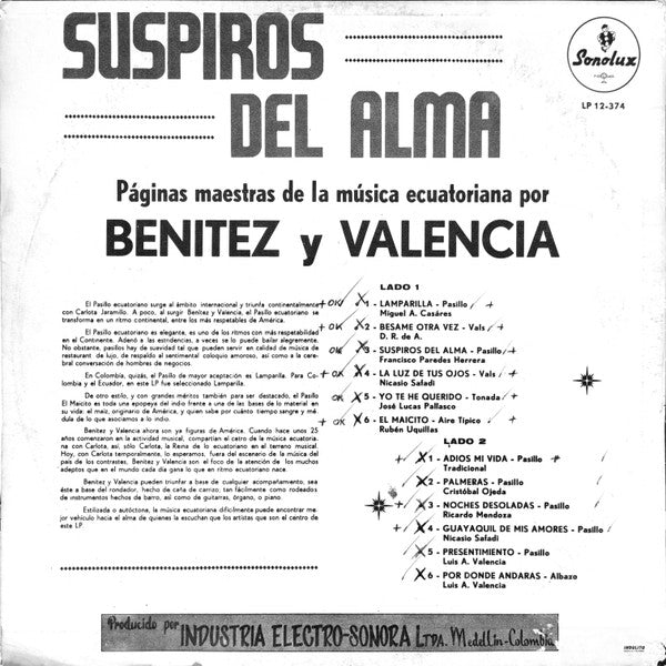 Benítez y Valencia* - Suspiros Del Alma (LP, Mono)