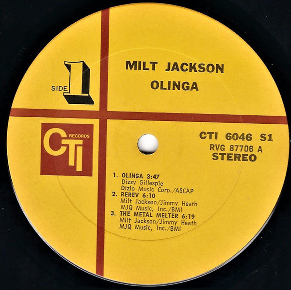 Milt Jackson - Olinga (LP, Album, Gat)