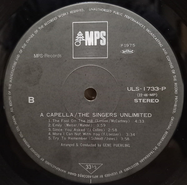 The Singers Unlimited - A Capella (LP, Album, Ltd, RE)