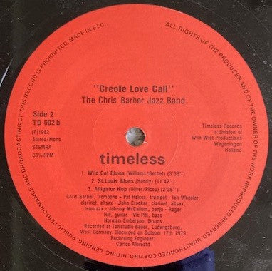 Chris Barber Jazz And Blues Band* - Creole Love Call (2xLP, Album)