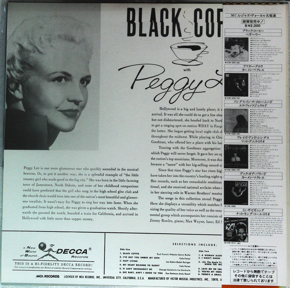 Peggy Lee - Black Coffee (LP, Mono, RE)