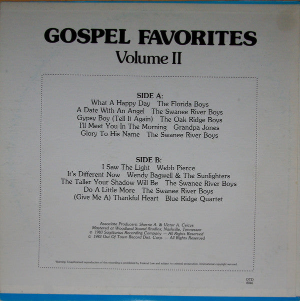 Various - Gospel Favorites Volume II (LP, Album)