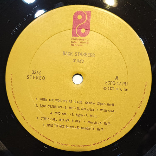 The O'Jays - Back Stabbers (LP, Album, RE)