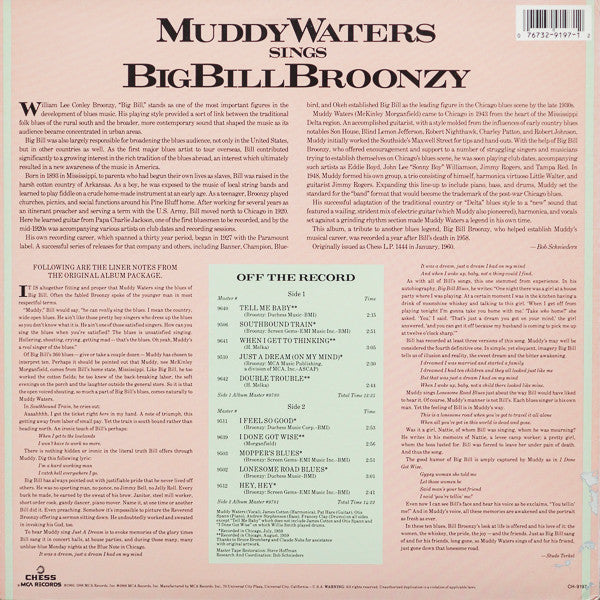 Muddy Waters - Muddy Waters Sings Big Bill Broonzy(LP, Album, RE, Glo)