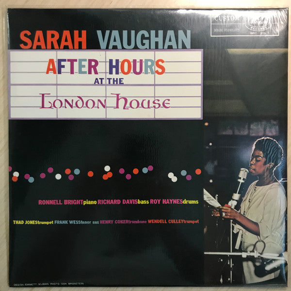 Sarah Vaughan - After Hours At The London House (LP, Album, Mono)