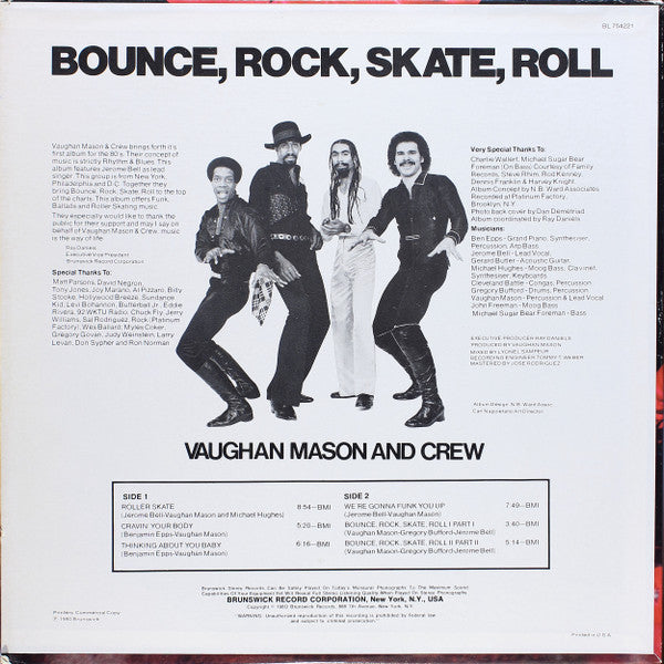 Vaughan Mason And Crew* - Bounce, Rock, Skate, Roll (LP, Album, Pit)