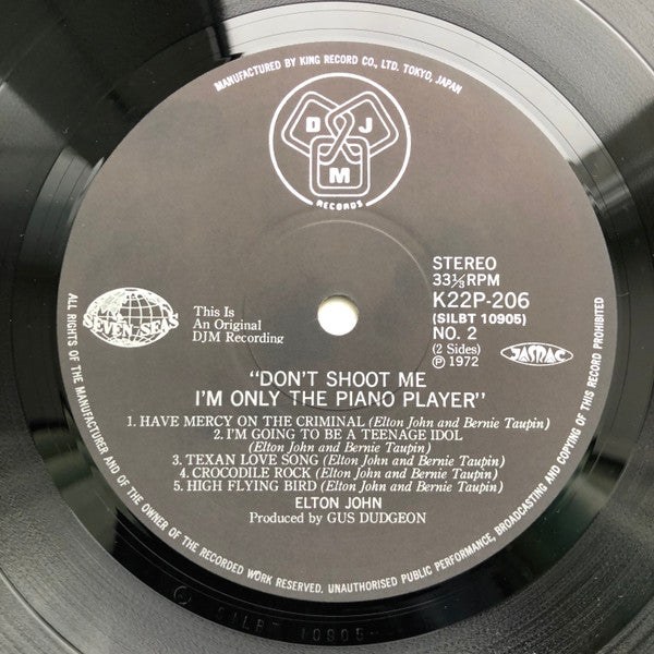 Elton John - Don’t Shoot Me I’m Only the Piano Player (LP, Album, RE)