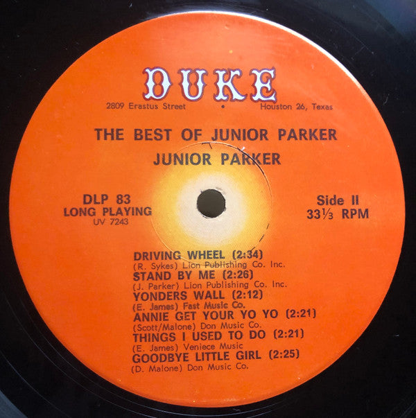 Junior Parker* - The Best Of Junior Parker (LP, Comp, Mono)