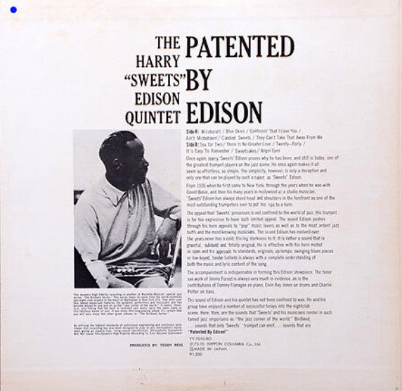The Harry ""Sweets"" Edison Quintet - Patented By Edison(LP, Album,...