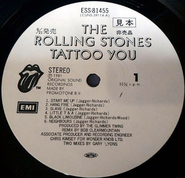 The Rolling Stones - Tattoo You (LP, Album, Promo, Whi)