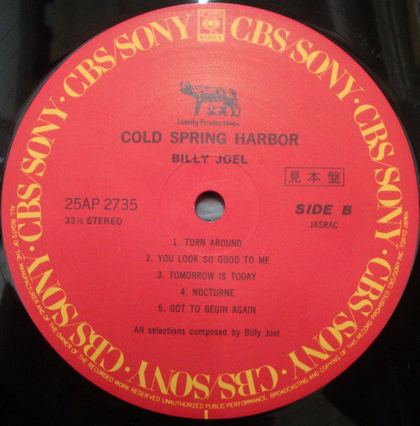 Billy Joel - Cold Spring Harbor (LP, Album, Promo, RE)