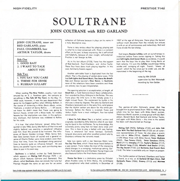 John Coltrane - Soultrane(LP, Album, Mono, RE, RM, 200)