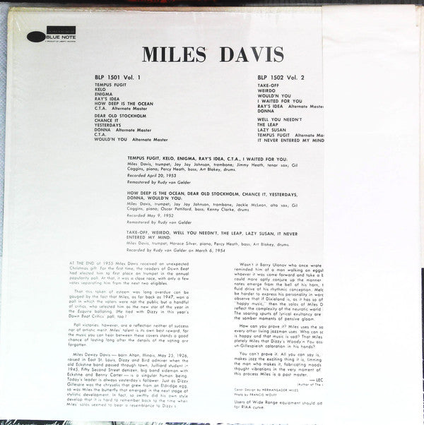 Miles Davis - Volume 2 (LP, Comp, RE, RM, Bla)