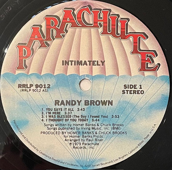 Randy Brown (2) - Intimately (LP, Album)