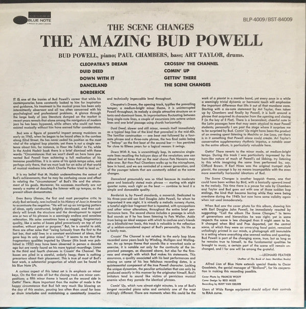 The Amazing Bud Powell* - The Scene Changes, Vol. 5 (LP, Album, RE)