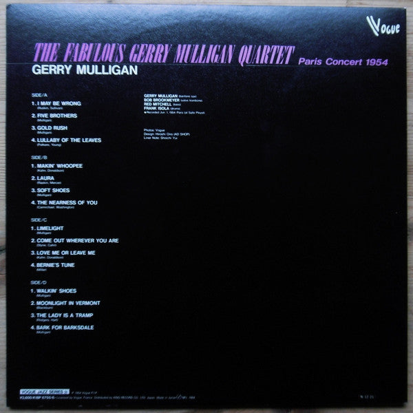 Gerry Mulligan Quartet - The Fabulous Gerry Mulligan Quartet(2xLP, ...