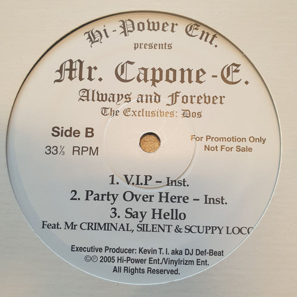 Mr. Capone-E - Always And Forever (The Exclusives: Dos) (12"", Promo)