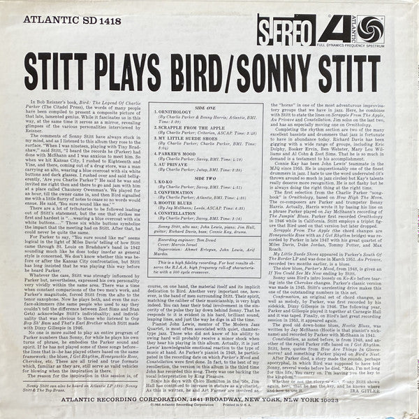 Sonny Stitt - Stitt Plays Bird (LP, Album, RE, SP )