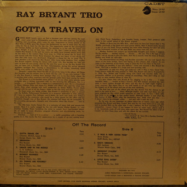 Ray Bryant Trio - Gotta Travel On (LP, Album, Ind)