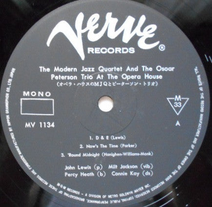 The Modern Jazz Quartet - At The Opera House(LP, Album, Mono)
