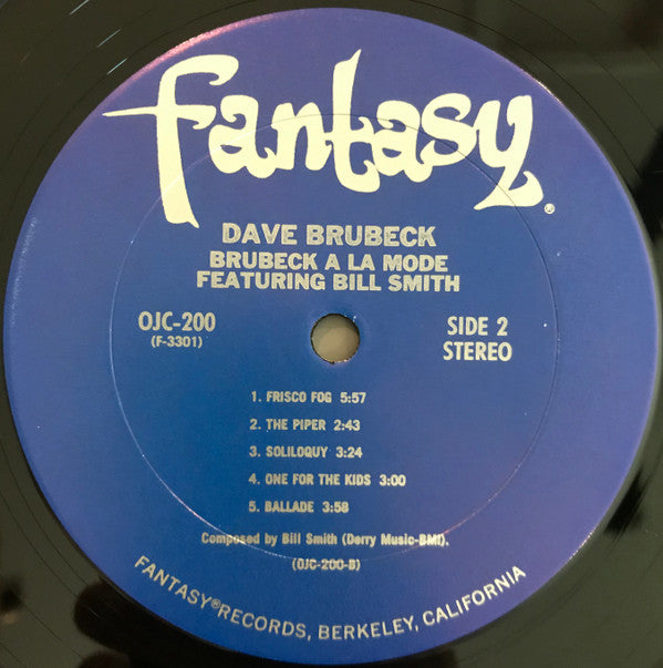 Dave Brubeck Featuring Bill Smith* - Brubeck A La Mode (LP, Album, RE)