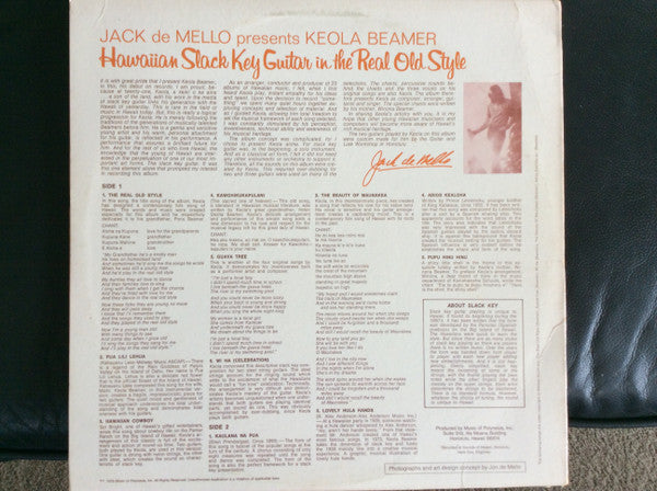 Keola Beamer - Hawaiian Slack Key Guitar in the Real Old Style(LP, ...