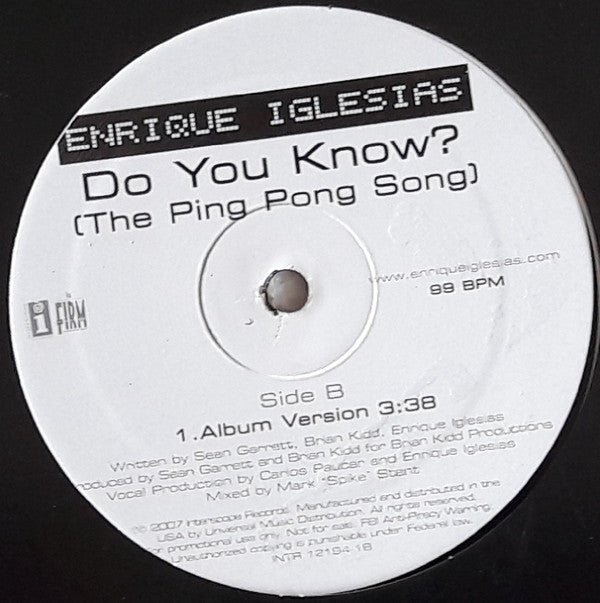 Enrique Iglesias - Do You Know? (12"")