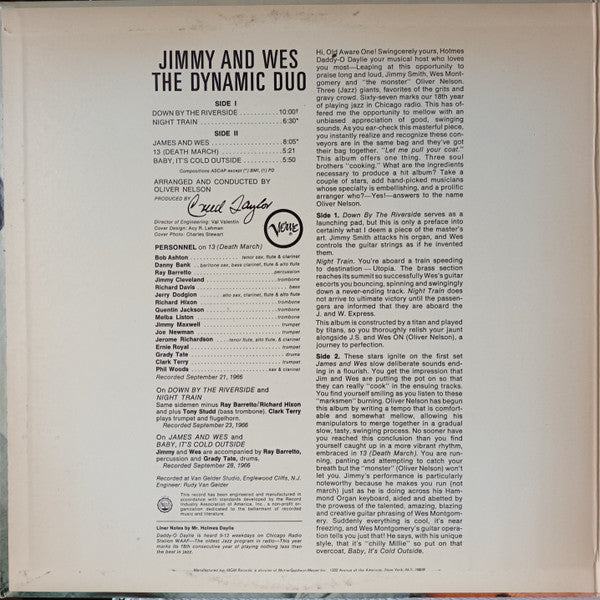 Jimmy Smith - Jimmy & Wes - The Dynamic Duo(LP, Album, Gat)