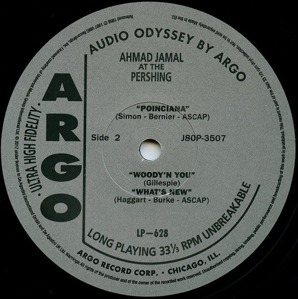 Ahmad Jamal Trio -  Ahmad Jamal At The Pershing (LP, Album, RE)
