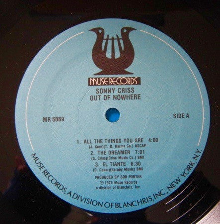 Sonny Criss - Out Of Nowhere (LP, Album, RE)