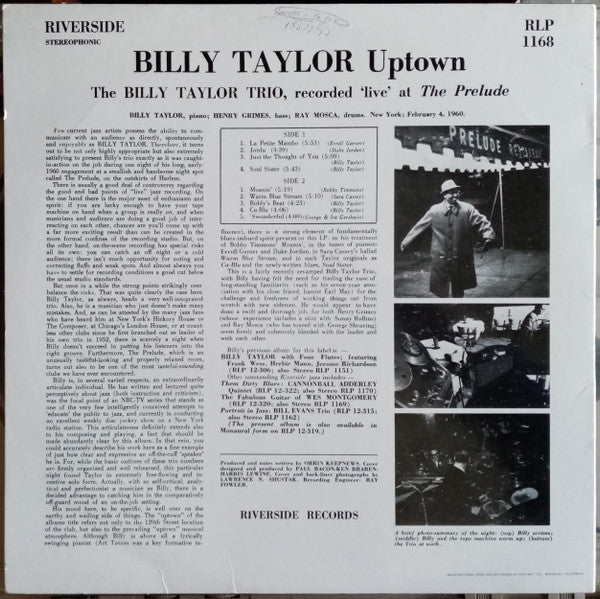 Billy Taylor - Uptown (LP, Album)