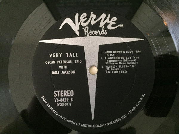 The Oscar Peterson Trio - Very Tall(LP, Album, RE, Gat)