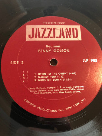 Benny Golson - Reunion (LP, Album, RE)