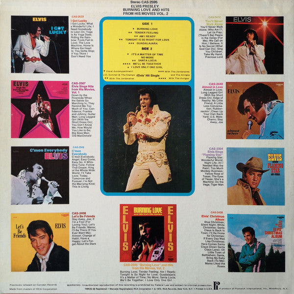 Elvis Presley - Burning Love And Hits From His Movies Vol. 2(LP, Comp)