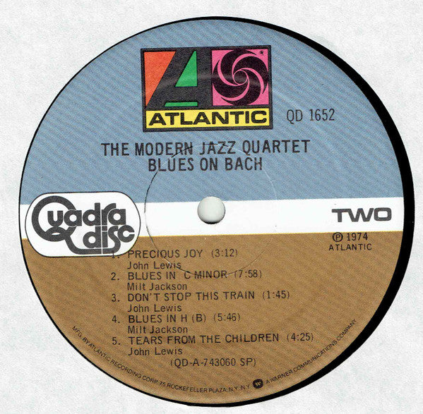 The Modern Jazz Quartet - Blues On Bach (LP, Album, Quad, RE, SRC)