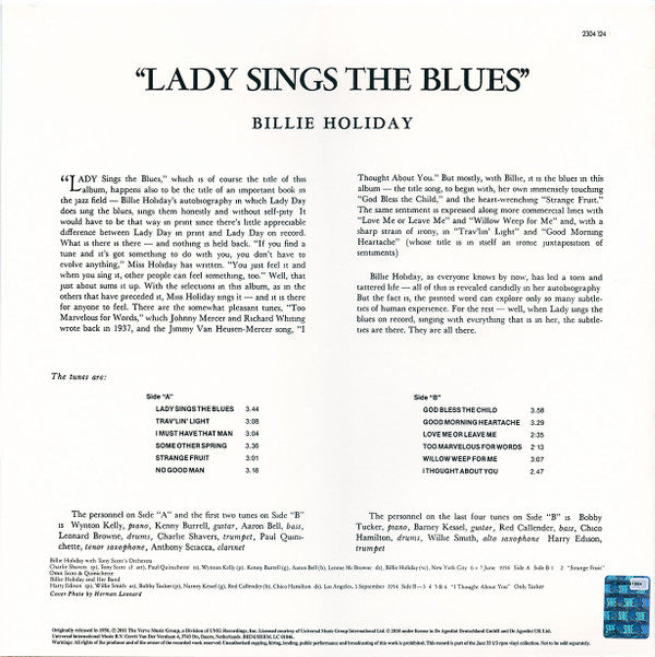 Billie Holiday - Lady Sings The Blues (LP, Album, RE, 180)