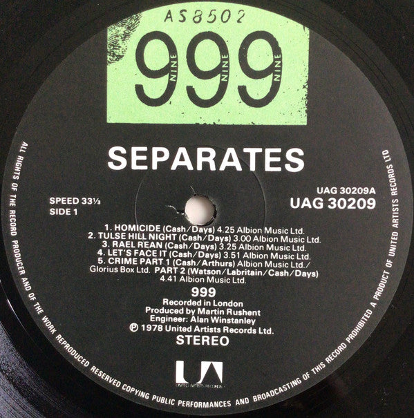 999 - Separates (LP, Album)