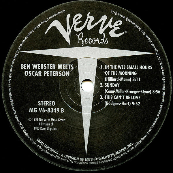 Ben Webster - Ben Webster Meets Oscar Peterson(LP, Album, RE, 180)